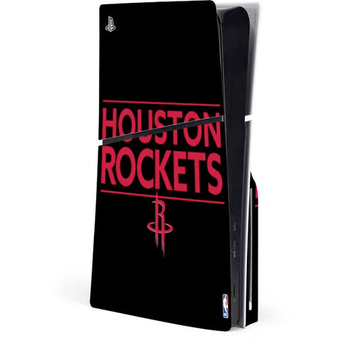 NBA Houston Rockets Standard - Black PS5 Slim Disk Console Skin