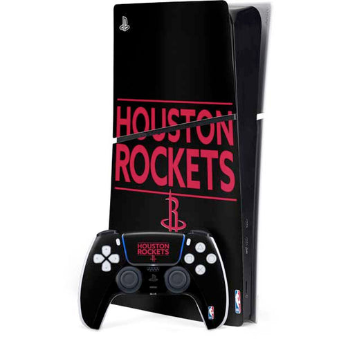 NBA Houston Rockets Standard - Black PS5 Slim Digital Edition Console Skin