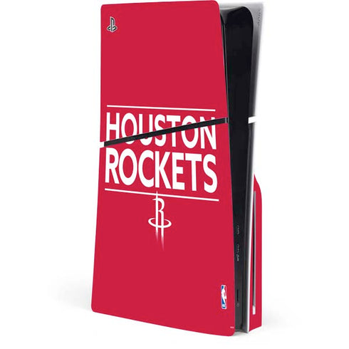 NBA Houston Rockets Standard - Red PS5 Slim Disk Console Skin