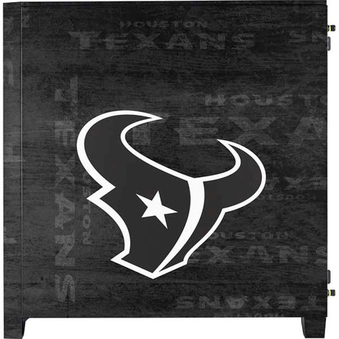 NFL Houston Texans Black & White Corsair 4000D Tempered Glass Mid-Tower ATX Case Skin