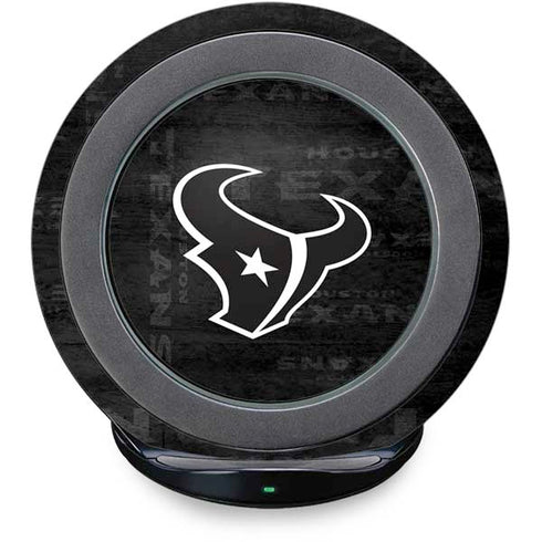 NFL Houston Texans Black & White Fast Charge Wireless Charging Stand Skin