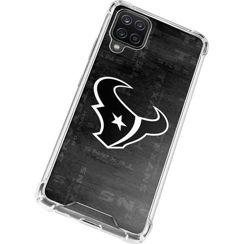 NFL Houston Texans Black & White Galaxy A12 Clear Case
