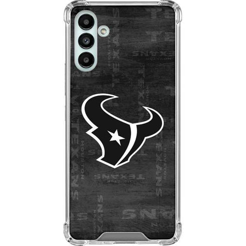 NFL Houston Texans Black & White Galaxy A13 5G Clear Case