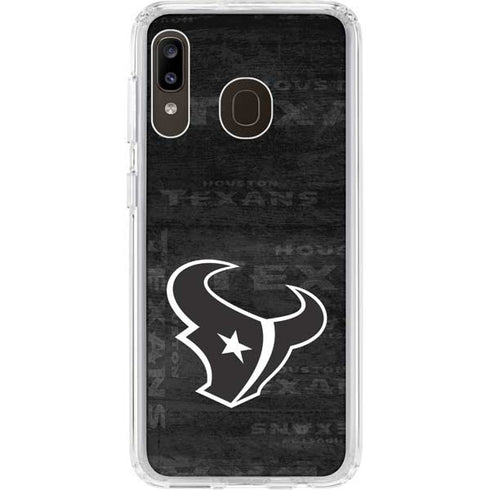 NFL Houston Texans Black & White Galaxy A20 Clear Case