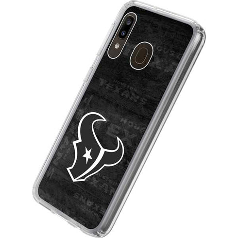 NFL Houston Texans Black & White Galaxy A20 Clear Case