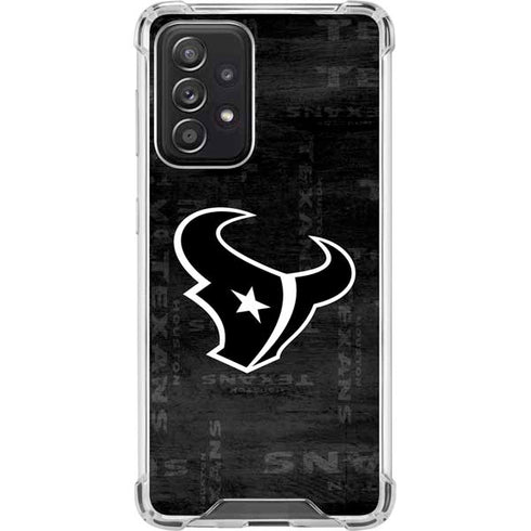 NFL Houston Texans Black & White Galaxy A52 5G Clear Case
