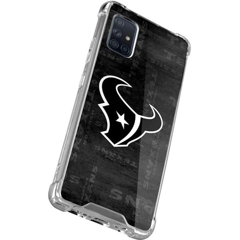 NFL Houston Texans Black & White Galaxy A71 5G Clear Case