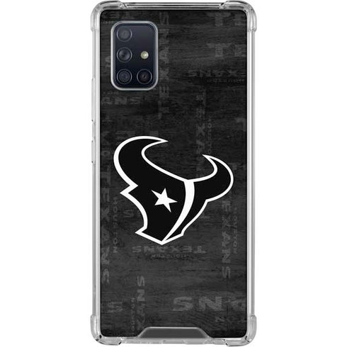 NFL Houston Texans Black & White Galaxy A71 5G Clear Case