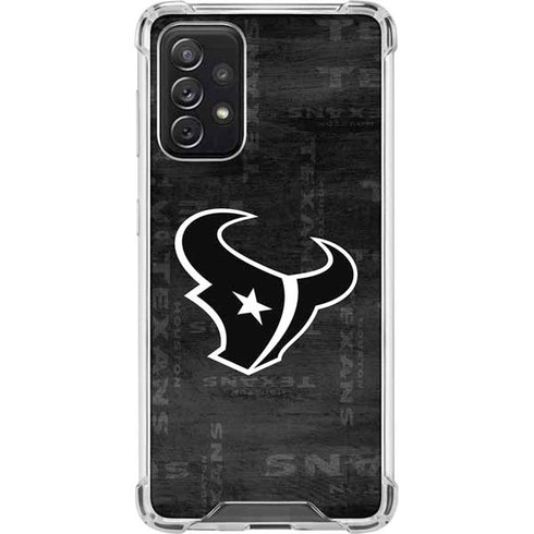 NFL Houston Texans Black & White Galaxy A72 5G Clear Case