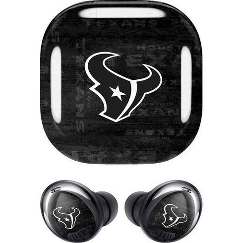 NFL Houston Texans Black & White Galaxy Buds Pro Skin