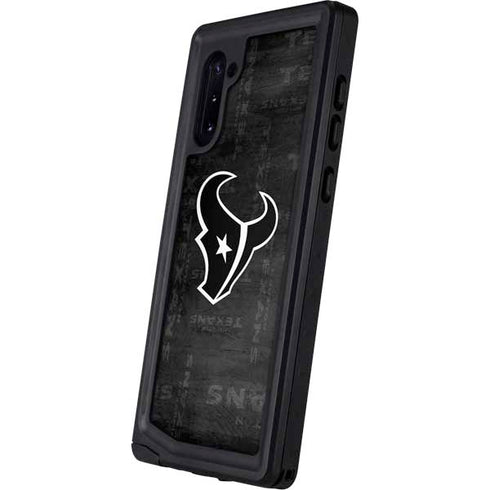 NFL Houston Texans Black & White Galaxy Note 10 Waterproof Case