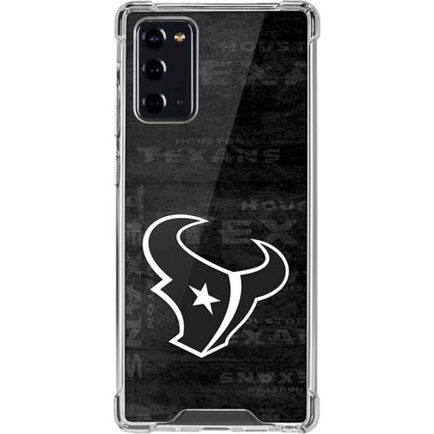 NFL Houston Texans Black & White Galaxy Note20 5G Clear Case