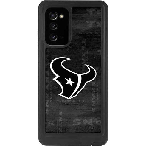 NFL Houston Texans Black & White Galaxy Note20 5G Waterproof Case