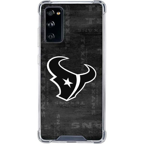 NFL Houston Texans Black & White Galaxy S20 FE Clear Case