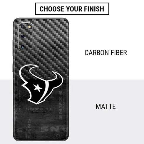 NFL Houston Texans Black & White Galaxy S20 Skin