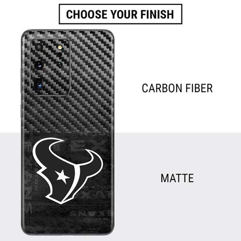 NFL Houston Texans Black & White Galaxy S20 Ultra 5G Skin