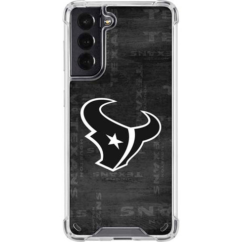 NFL Houston Texans Black & White Galaxy S21 5G Clear Case