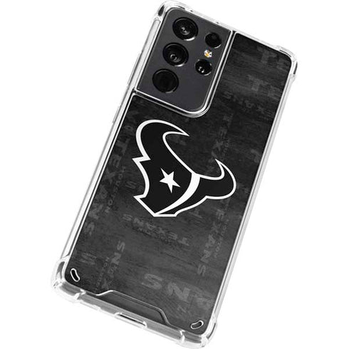 NFL Houston Texans Black & White Galaxy S21 Ultra 5G Clear Case