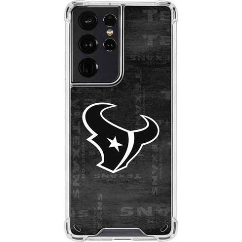 NFL Houston Texans Black & White Galaxy S21 Ultra 5G Clear Case