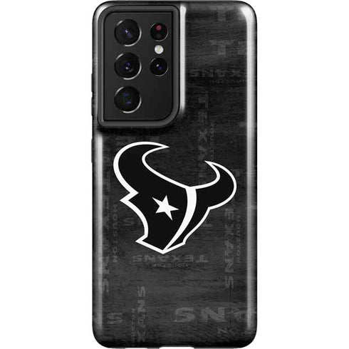NFL Houston Texans Black & White Galaxy S21 Ultra 5G Pro Case