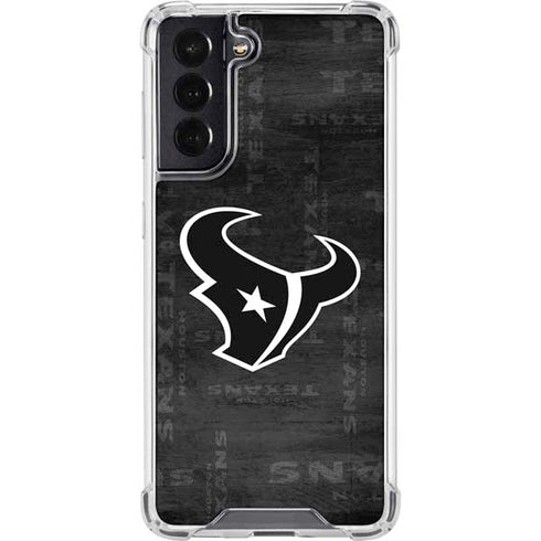 NFL Houston Texans Black & White Galaxy S22 Clear Case