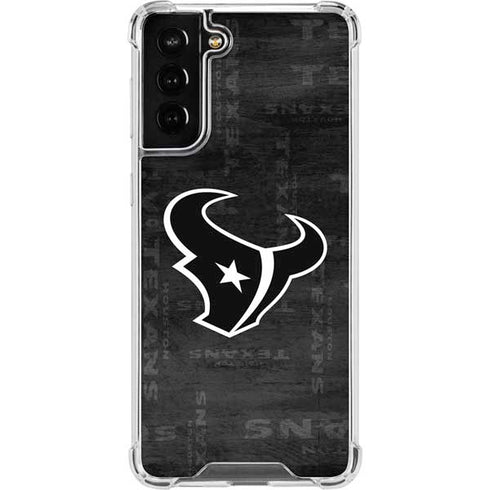 NFL Houston Texans Black & White Galaxy S22 Plus Clear Case