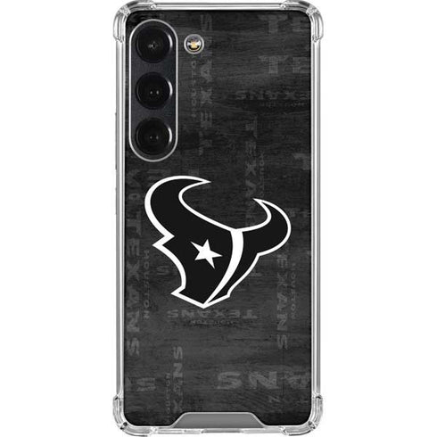 NFL Houston Texans Black & White Galaxy S23 Clear Case