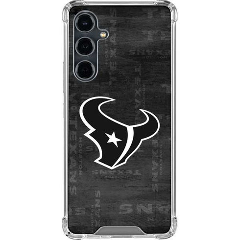NFL Houston Texans Black & White Galaxy S23 FE Clear Case