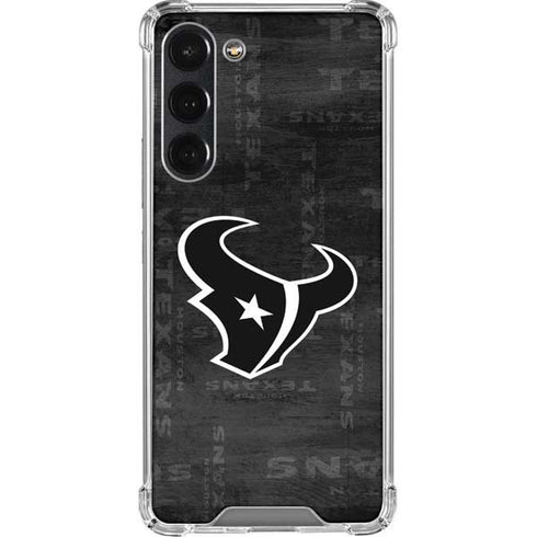 NFL Houston Texans Black & White Galaxy S23 Plus Clear Case