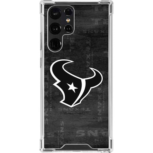 NFL Houston Texans Black & White Galaxy S24 Ultra Clear Case