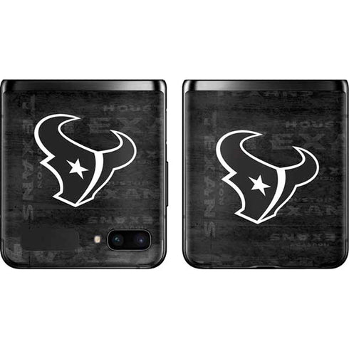 NFL Houston Texans Black & White Galaxy Z Flip Skin