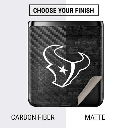 NFL Houston Texans Black & White Galaxy Z Flip Skin