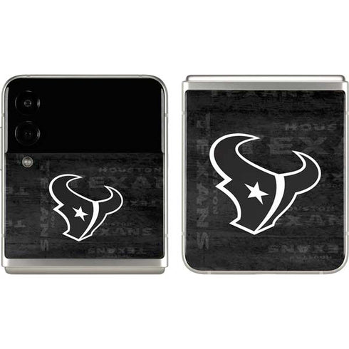 NFL Houston Texans Black & White Galaxy Z Flip3 5G Skin