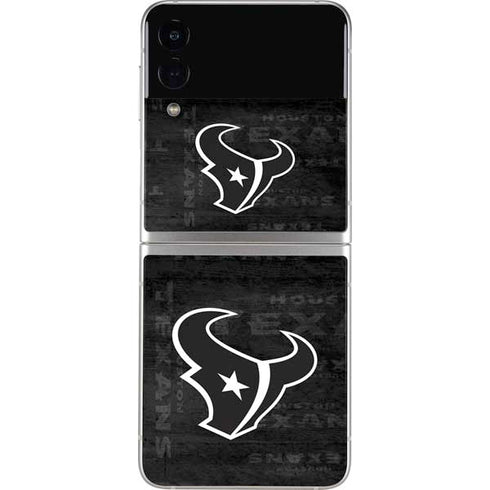 NFL Houston Texans Black & White Galaxy Z Flip3 5G Skin