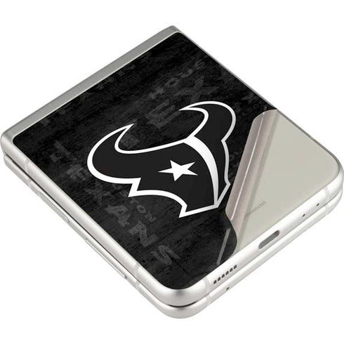 NFL Houston Texans Black & White Galaxy Z Flip3 5G Skin
