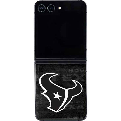 NFL Houston Texans Black & White Galaxy Z Flip5 5G Skin