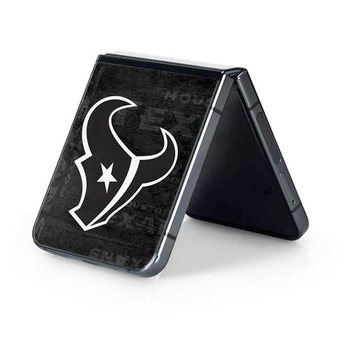 NFL Houston Texans Black & White Galaxy Z Flip5 5G Skin