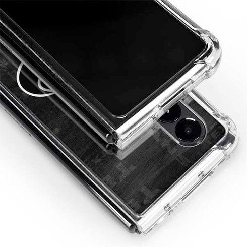 NFL Houston Texans Black & White Galaxy Z Fold4 5G Clear Case