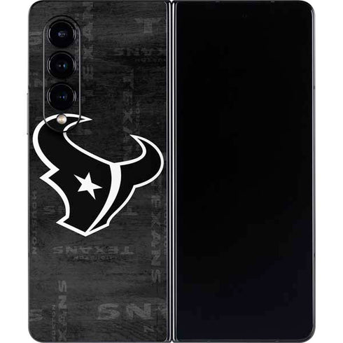 NFL Houston Texans Black & White Galaxy Z Fold4 5G Skin