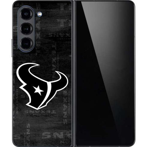 NFL Houston Texans Black & White Galaxy Z Fold5 5G Skin