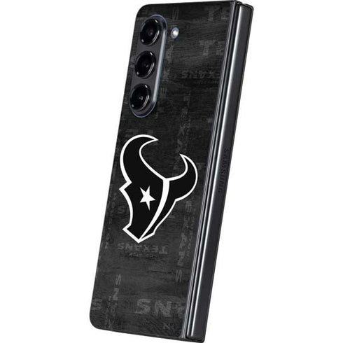 NFL Houston Texans Black & White Galaxy Z Fold5 5G Skin