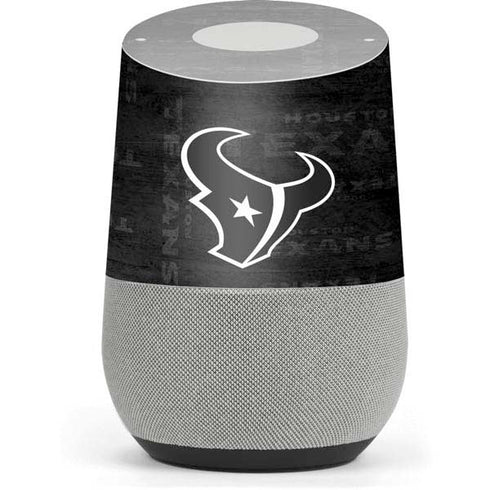 NFL Houston Texans Black & White Google Home Skin