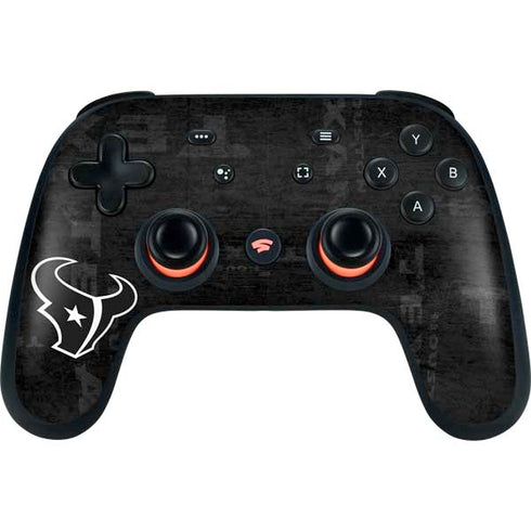 NFL Houston Texans Black & White Google Stadia Controller Skin