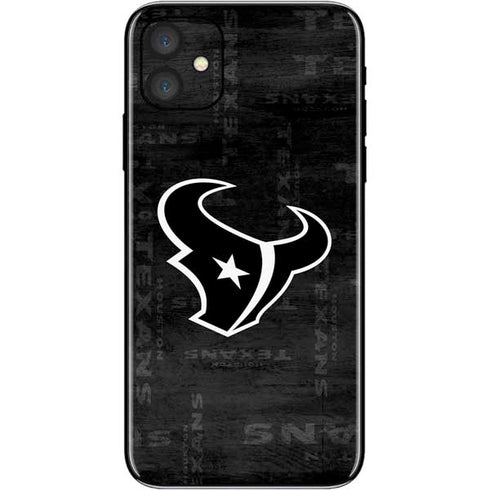 NFL Houston Texans Black & White iPhone 11 Skin