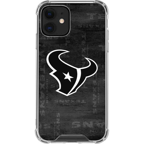 NFL Houston Texans Black & White iPhone 12 Clear Case
