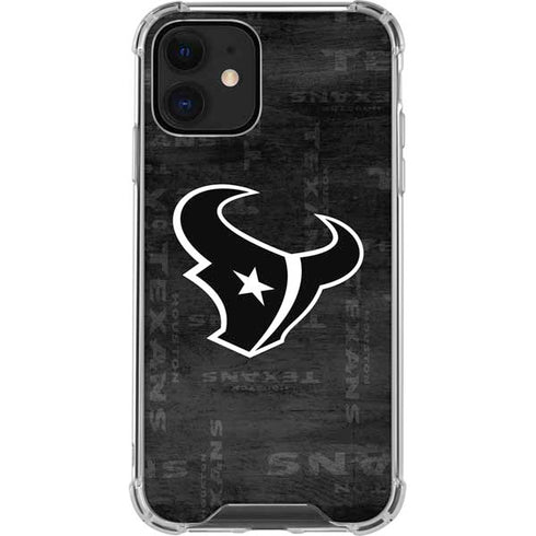 NFL Houston Texans Black & White iPhone 12 Mini Clear Case