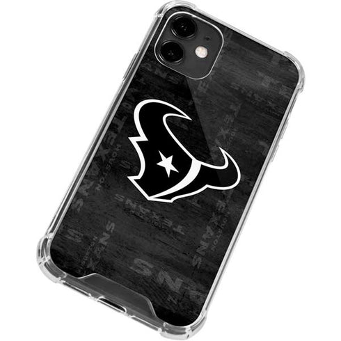 NFL Houston Texans Black & White iPhone 12 Mini Clear Case