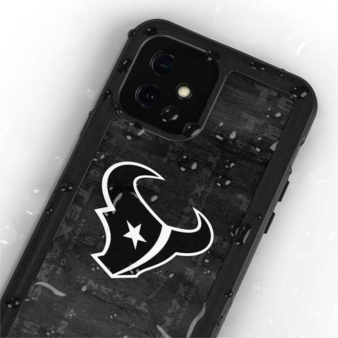 NFL Houston Texans Black & White iPhone 12 Mini Waterproof Case