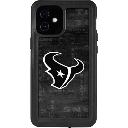 NFL Houston Texans Black & White iPhone 12 Mini Waterproof Case