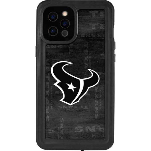 NFL Houston Texans Black & White iPhone 12 Pro Max Waterproof Case